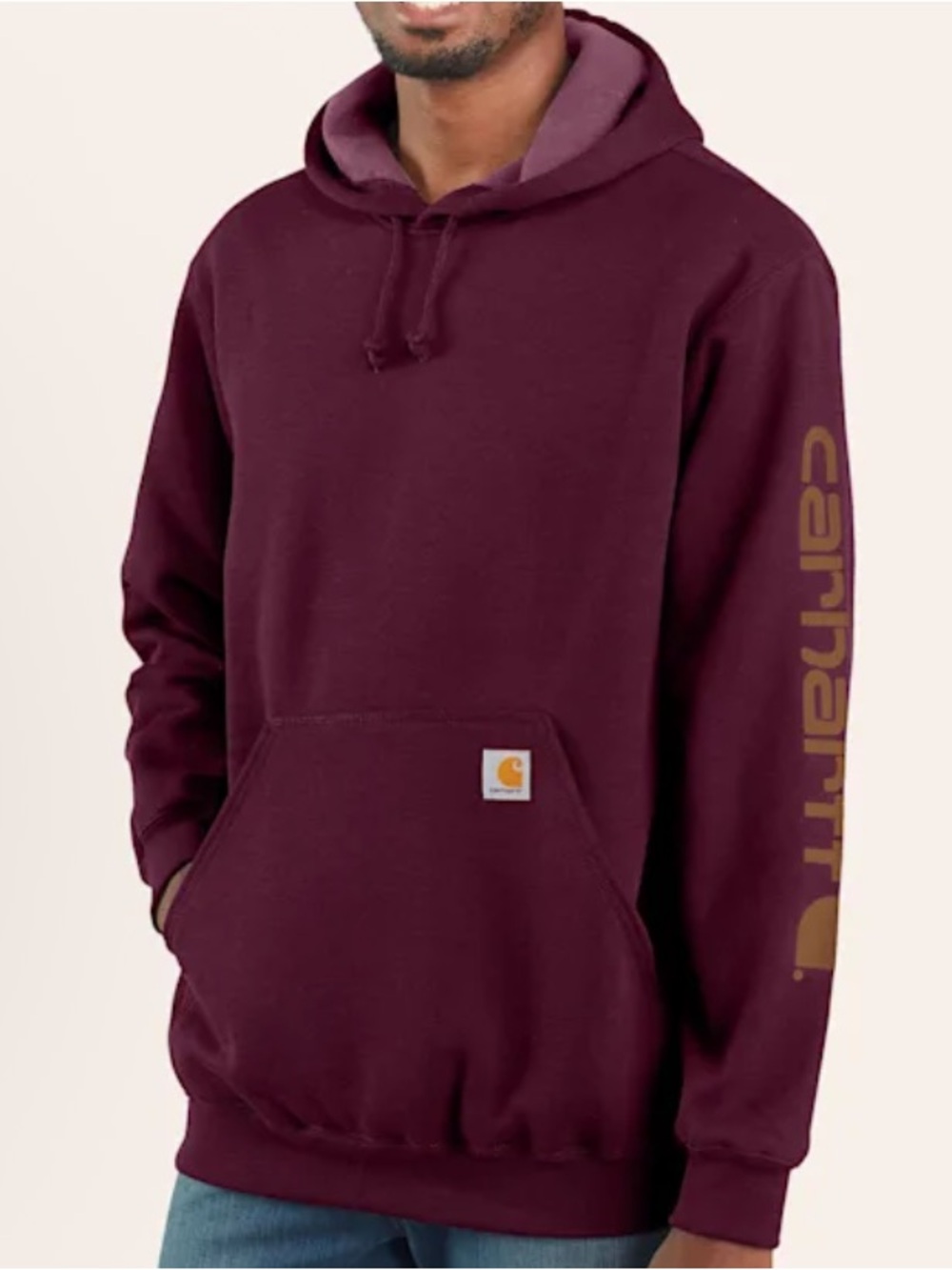 Carhartt Men Size XL Hooded Logo Sweatshirt Kangaroo Pocket NWT